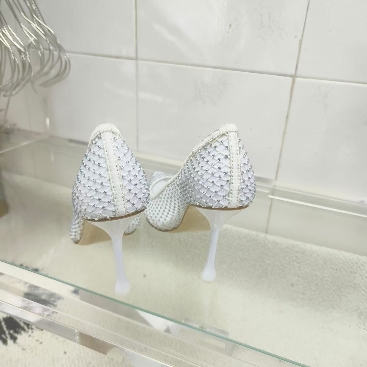 UA Ji*y Ch* White Mesh Pumps