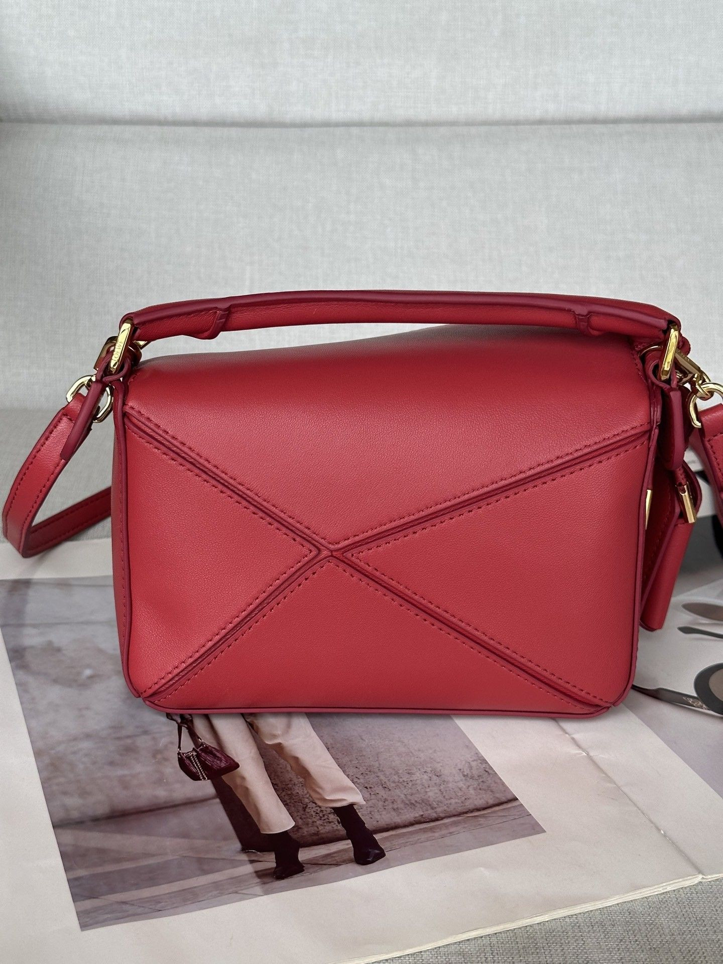 L0ew* Mini Featherlight Puzzle Bag Nappa Lambskin 18x12.5x8cm