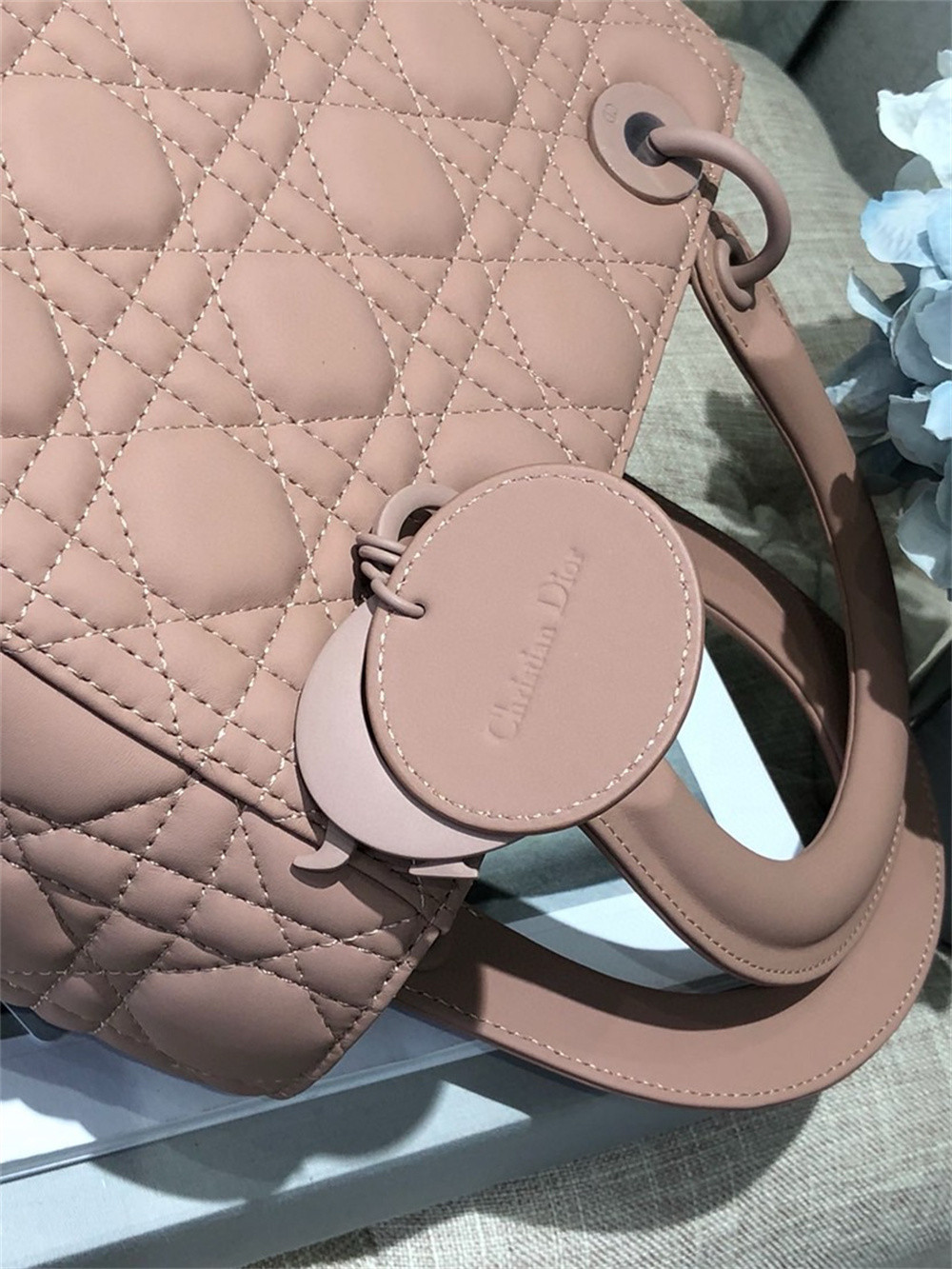 Medium Lady D*0r Bag 9.5 x 8 x 4.5 inches