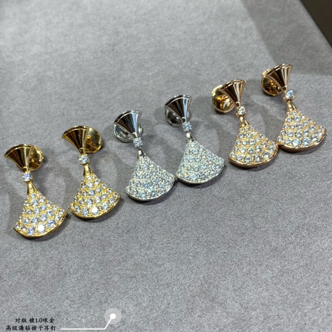 B*l*ai Diamond fan-shaped skirt Earrings