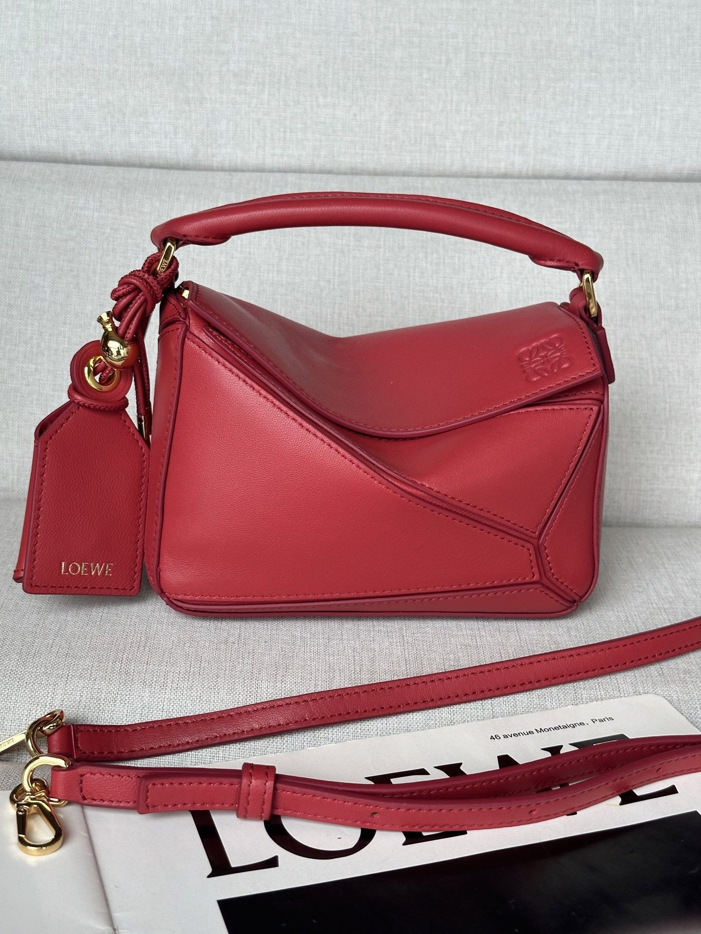 L0ew* Mini Featherlight Puzzle Bag Nappa Lambskin 18x12.5x8cm