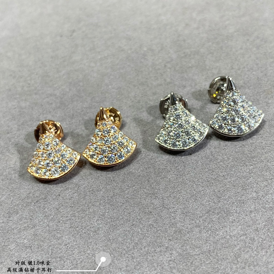 B*l*ai Diamond fan-shaped skirt Earrings