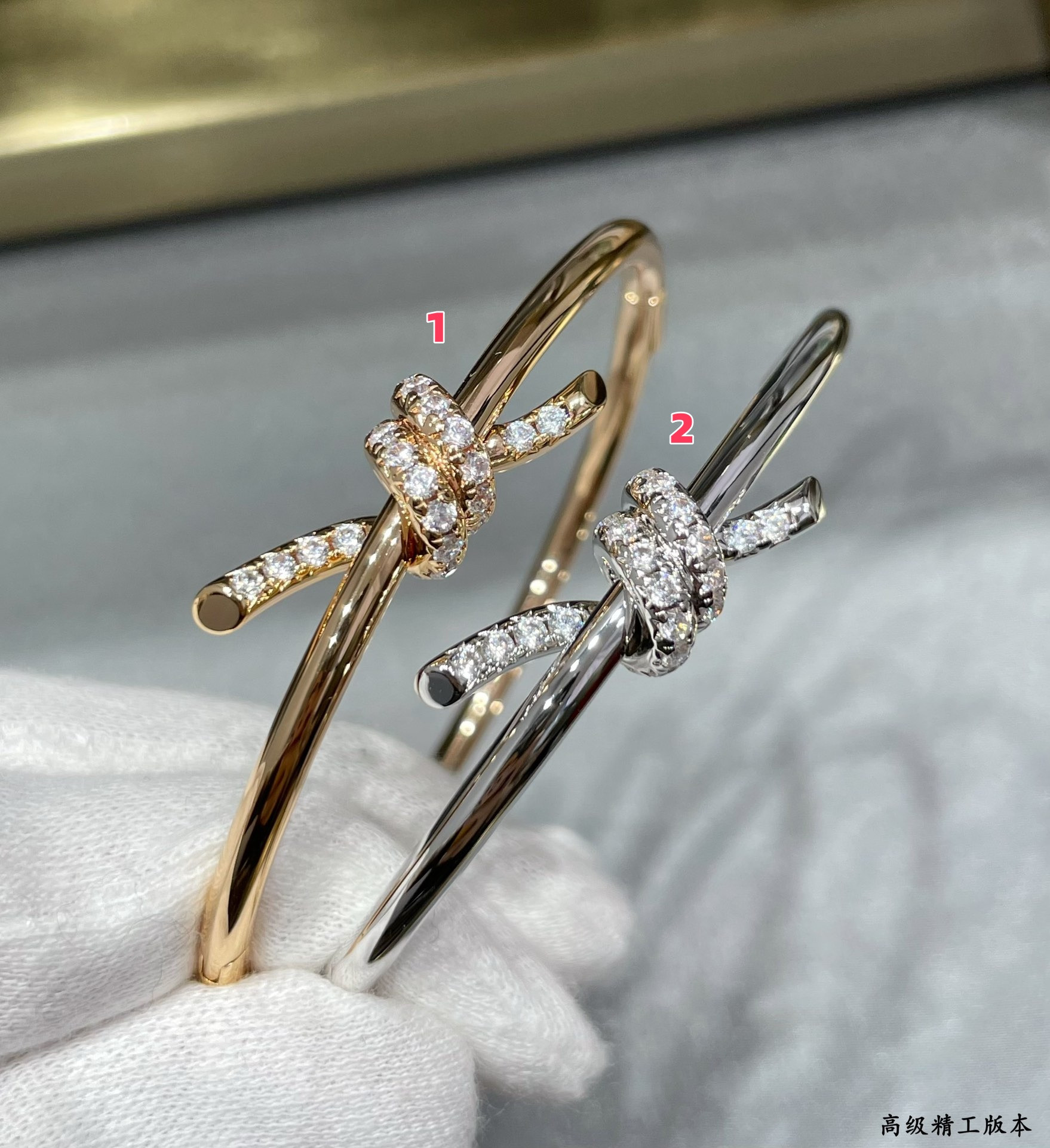 T*f*ny & Co. Knot Diamond Half Circle Bracelet