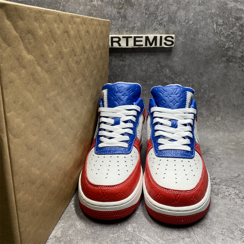 LV x Nike Air Force 1 red blue