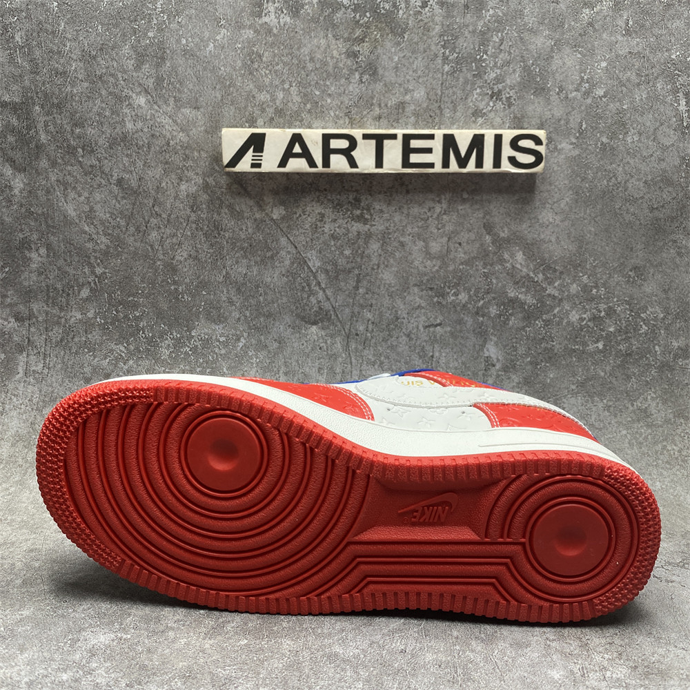 LV x Nike Air Force 1 red blue