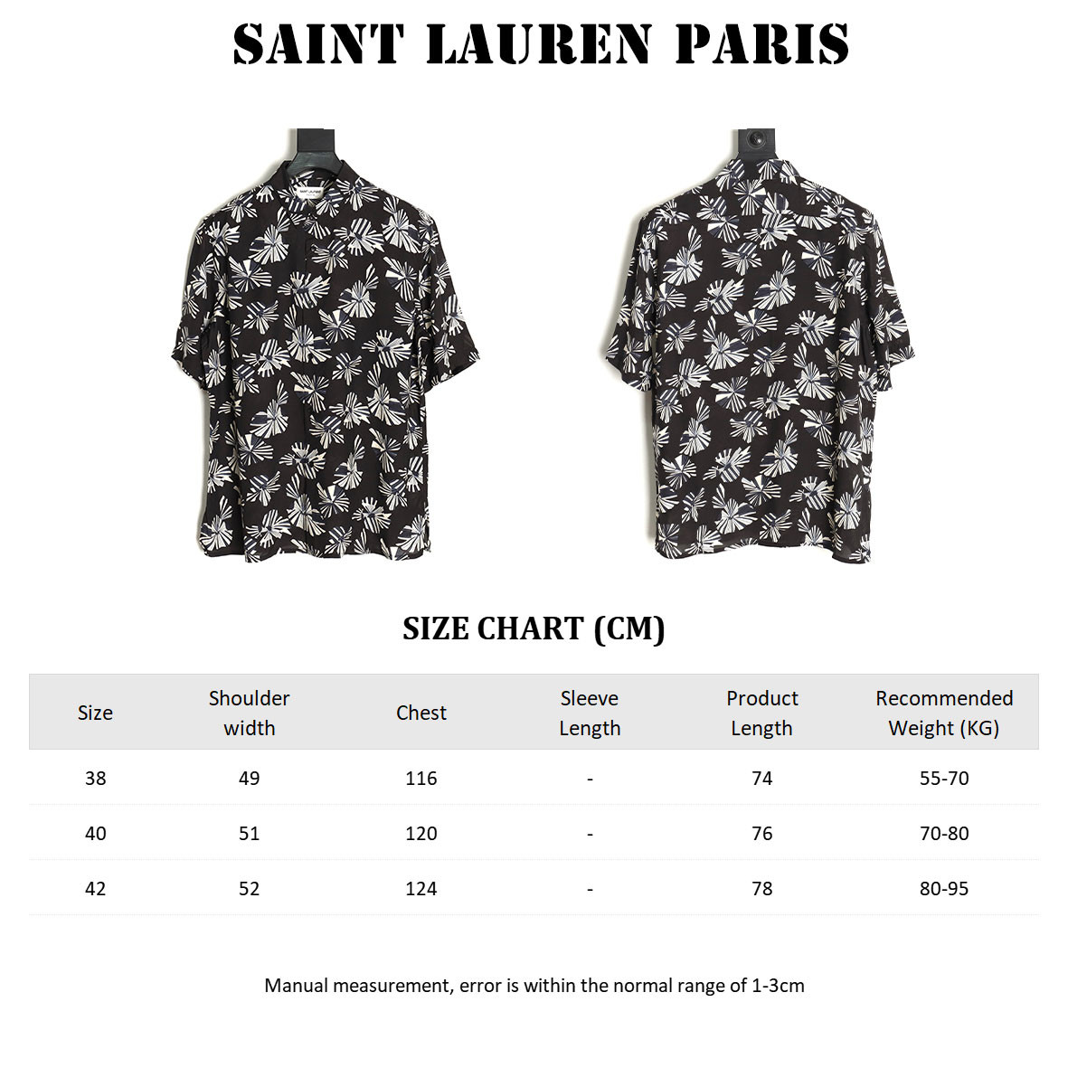 Saint Lauren Paris 25SS Short-sleeved Shirts