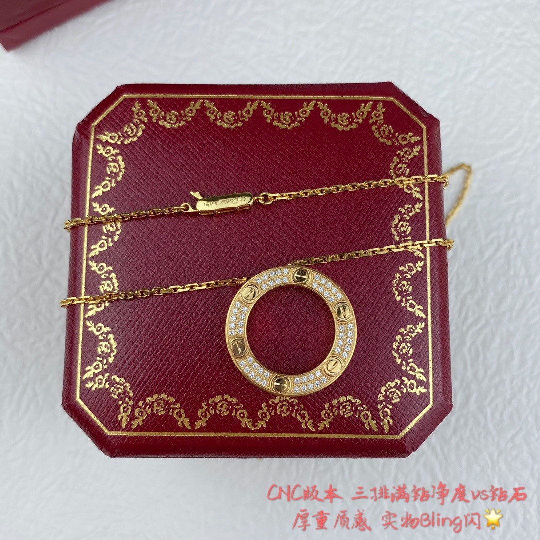 Ca*t*er Double-sided fully diamond-encrusted coin Necklace