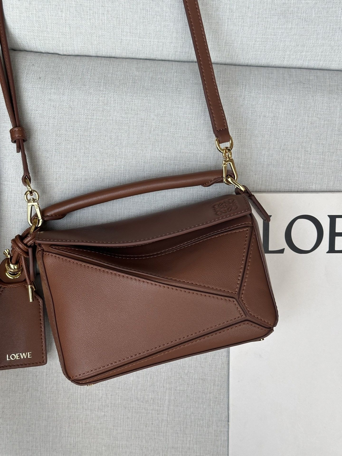 L0ew* Mini Featherlight Puzzle Bag Nappa Lambskin 18x12.5x8cm