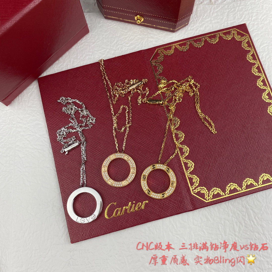 Ca*t*er Double-sided fully diamond-encrusted coin Necklace