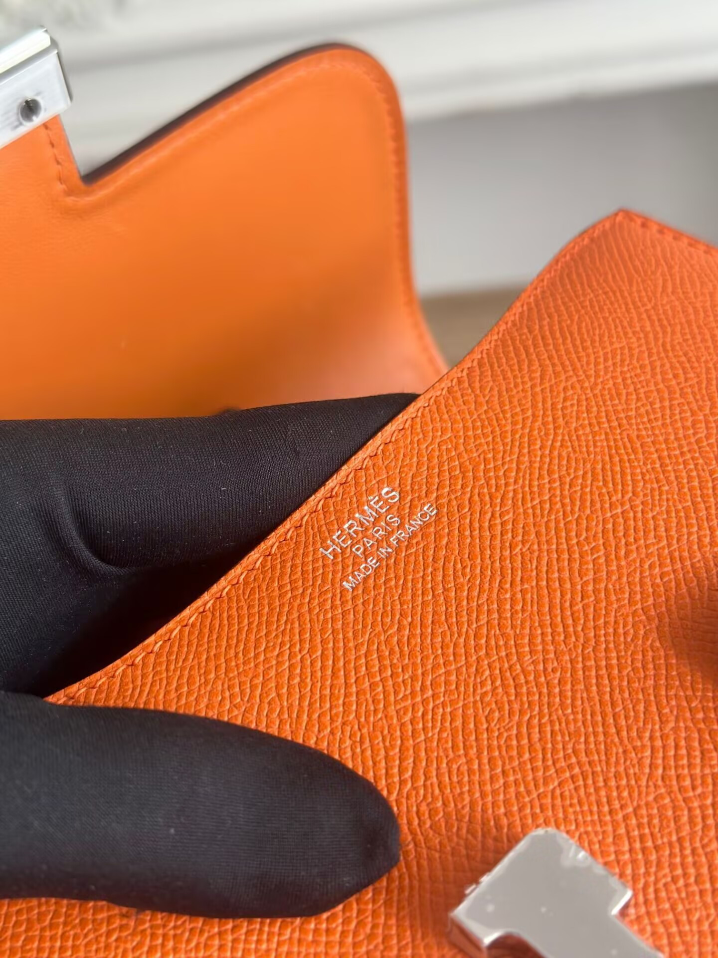 Hermès Constance 19 Epsom Silver Hardware 7.25" x 6.25" x 2.25"