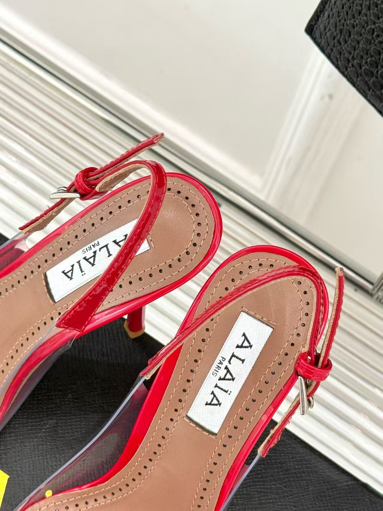 UA ALAÏA Patent Heart-Toe Stiletto Pumps