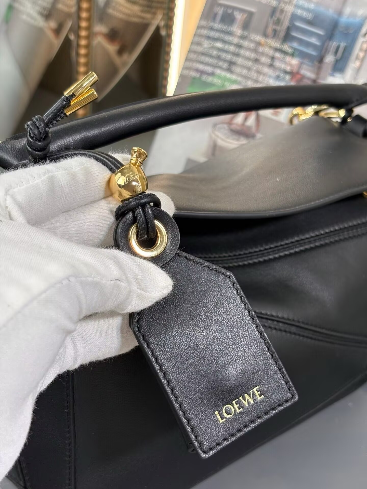 L0ew* Mini Featherlight Puzzle Bag Nappa Lambskin 18x12.5x8cm