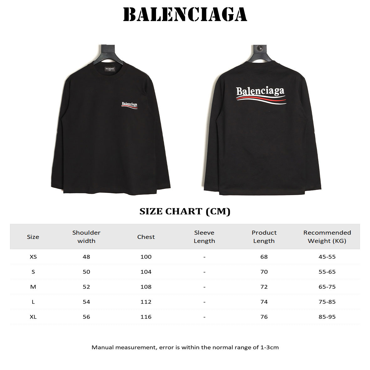 Ba*len*cia*ga Long-sleeved T-shirt