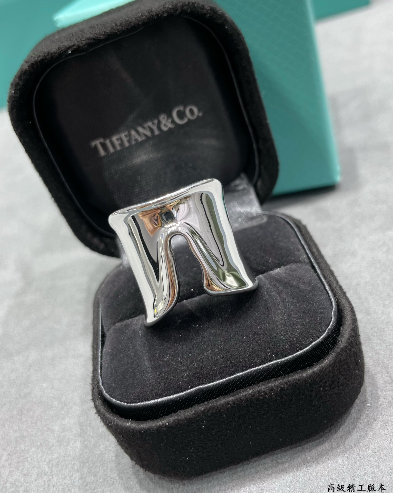 T*f*ny & Co. Hardware Extra Wide Sterling Silver Ring Ag925