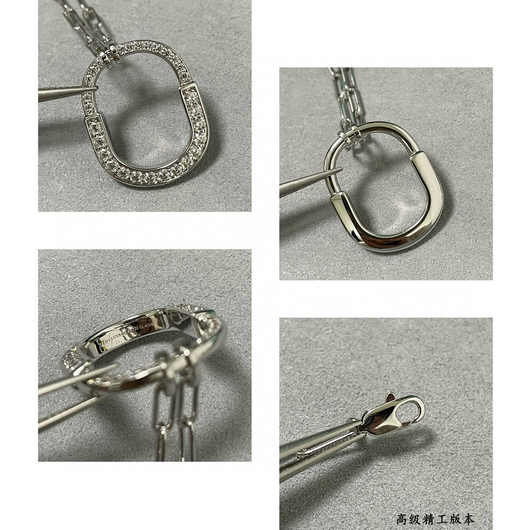 T*f*ny & Co. Full diamond Lock Necklace