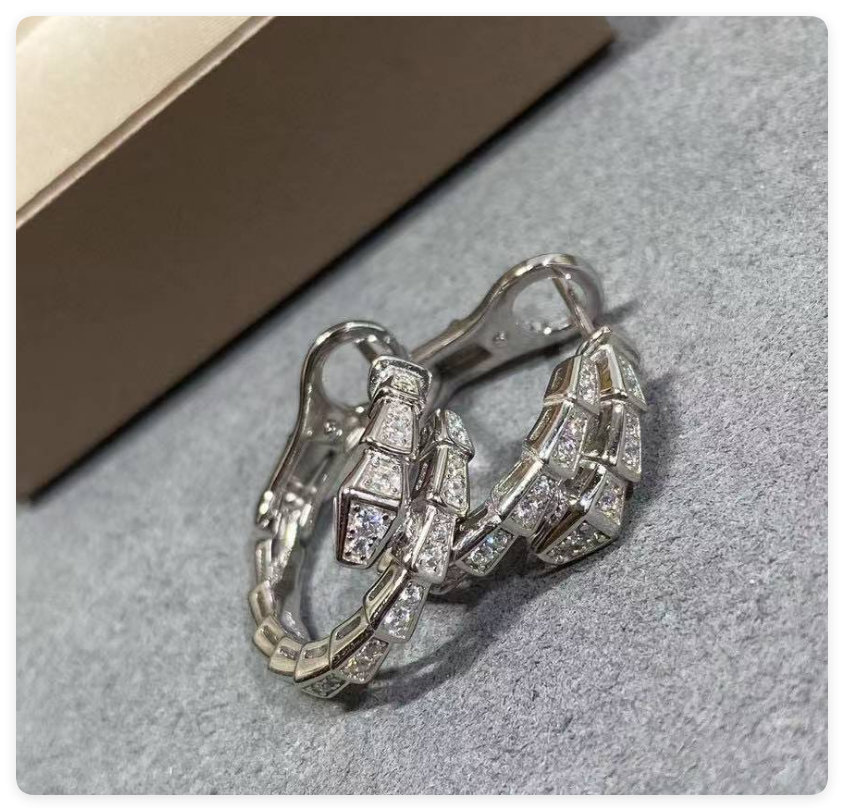 B*l*ai Full-diamond snake Earrings