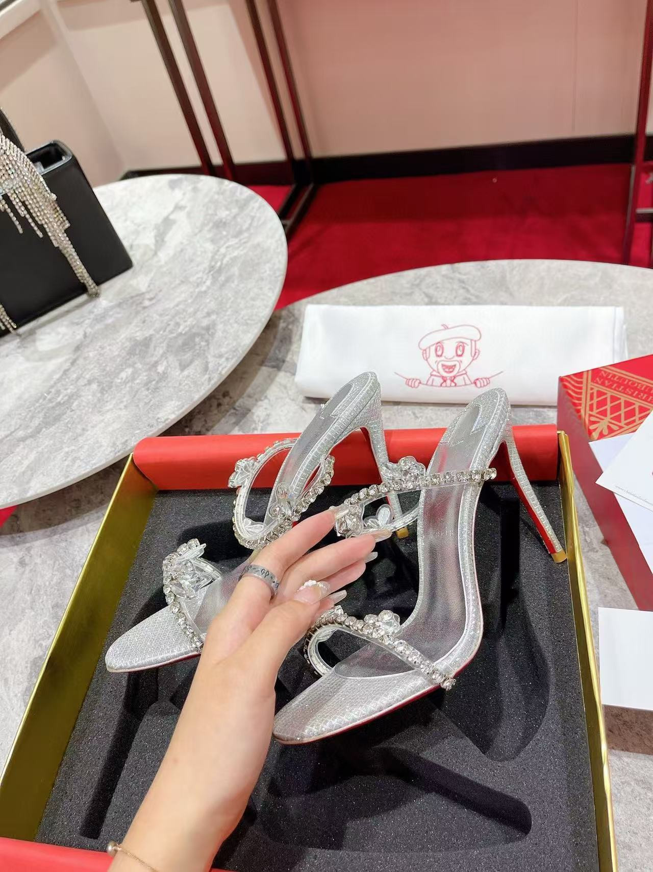 UA Ch**an Louboutin Just Queen 100 Heel Height crystal-embellished