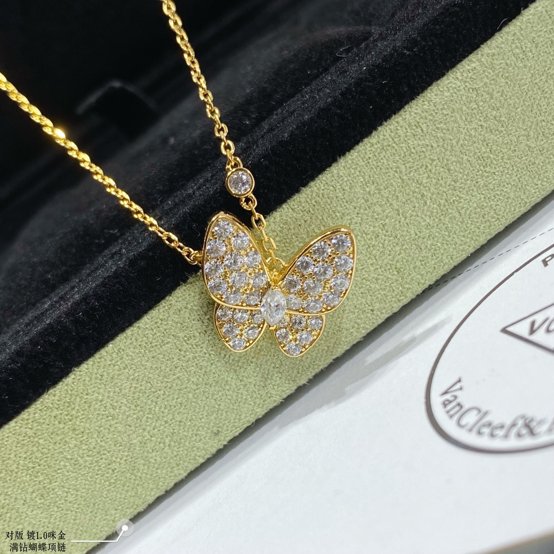 V*N CL*F & Arpels High-end diamond butterfly Necklace