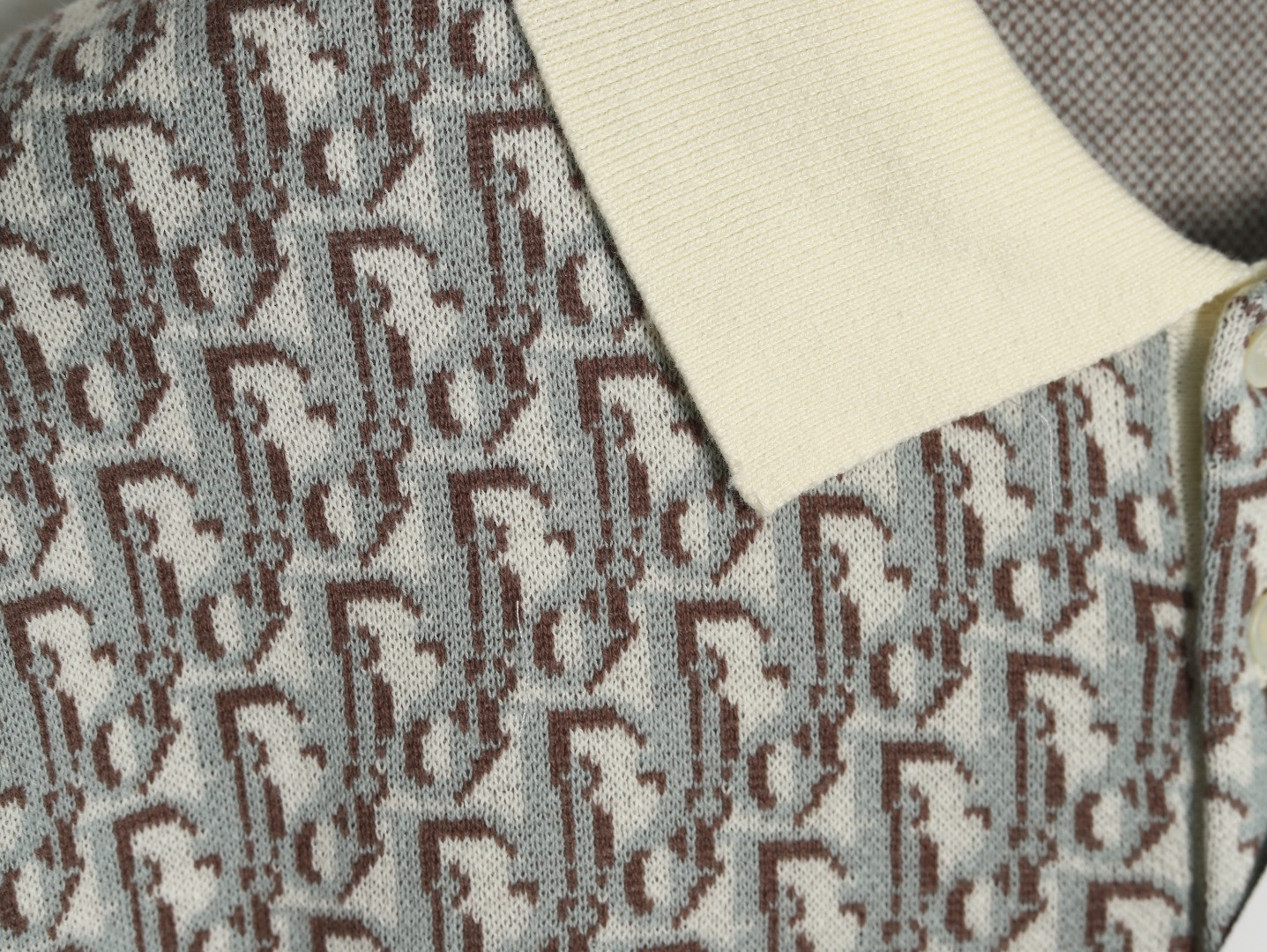 D*0r knitting Short-sleeved Polo shirt