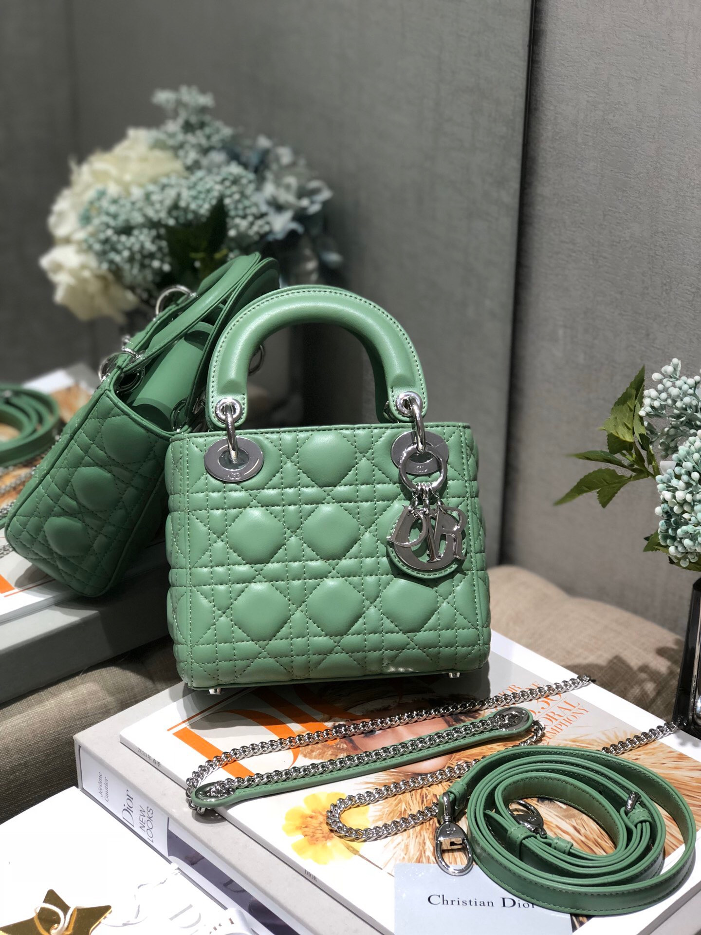 Mini Lady D*0r Bag 6.5 x 6 x 3 inches