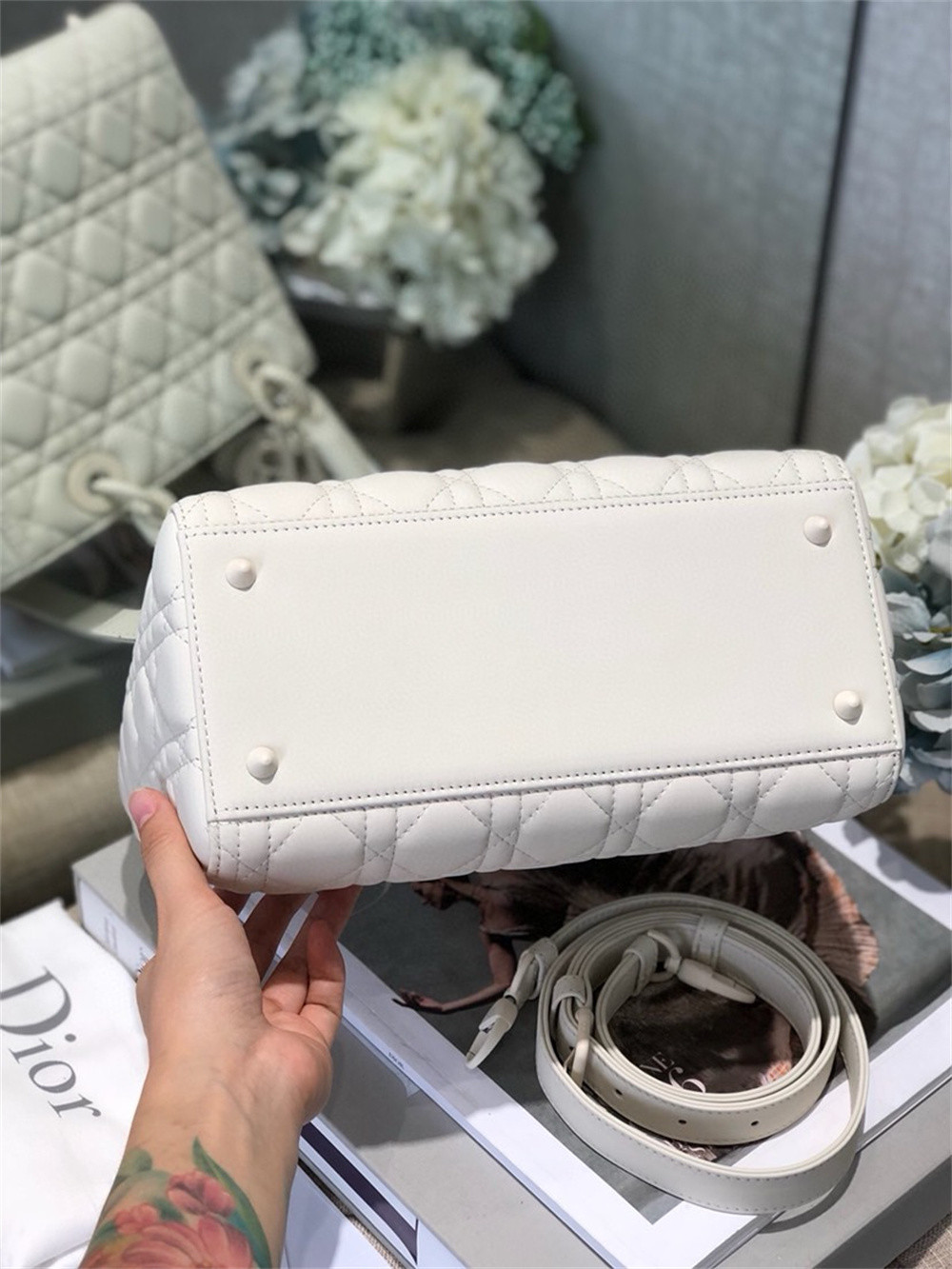 Medium Lady D*0r Bag 9.5 x 8 x 4.5 inches