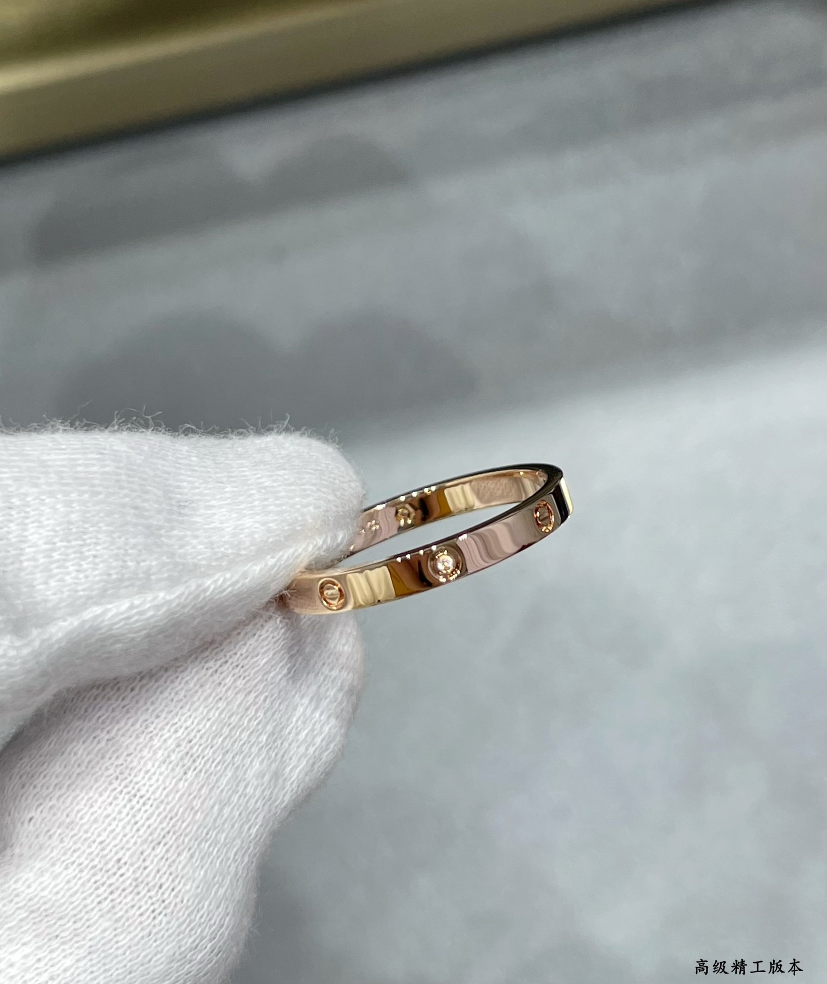 Ca*t*er narrow version four diamond love ring