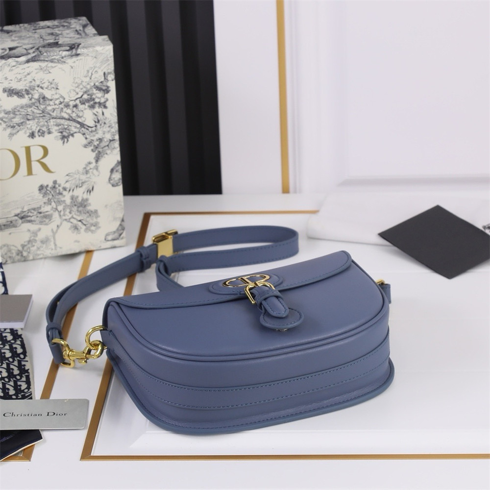 MEDIUM D*0r BOBBY BAG Navy Box Calfskin