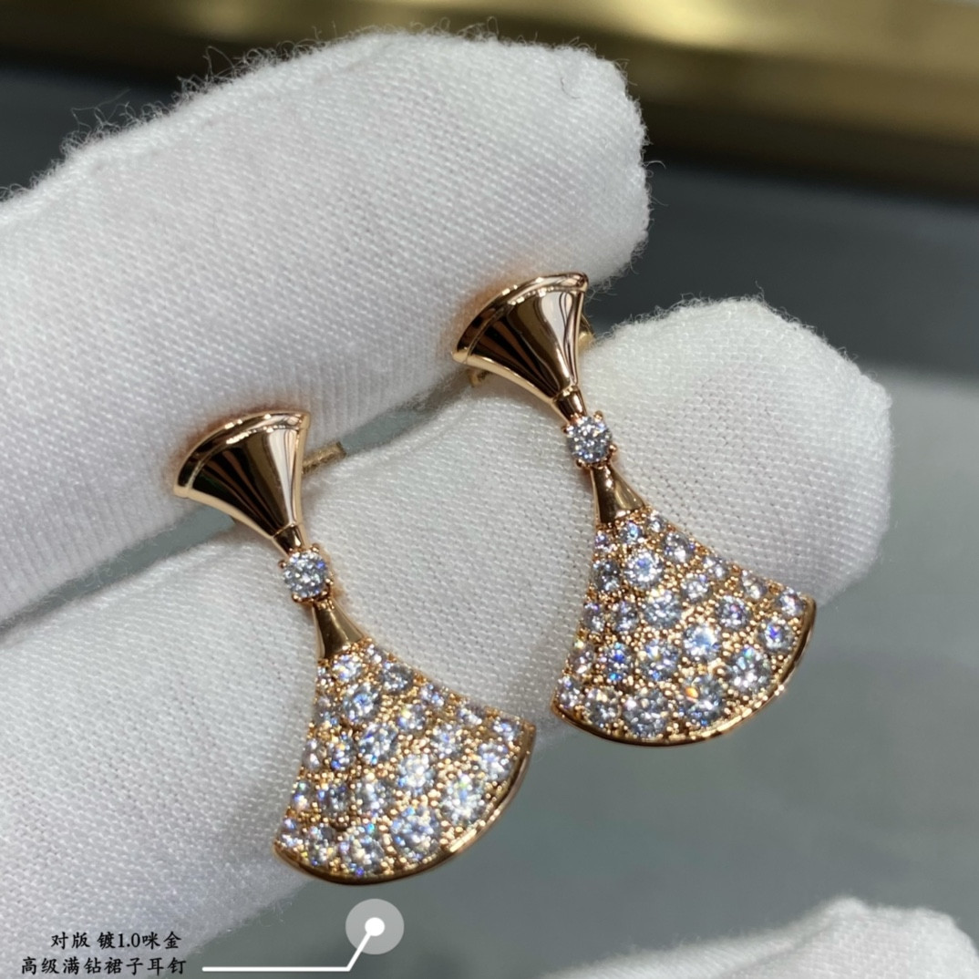 B*l*ai Diamond fan-shaped skirt Earrings