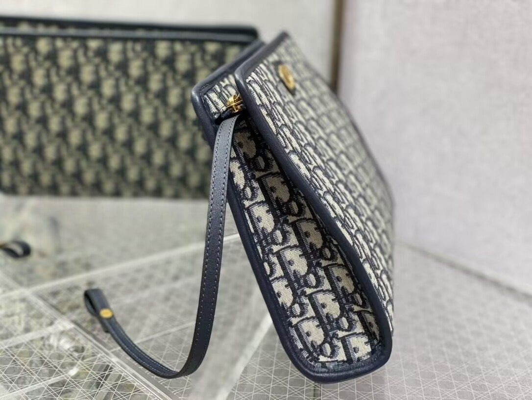 D*0r 30 Montaigne Dea Pouch Blue D*0r Oblique Jacquard 26x19.5x7cm