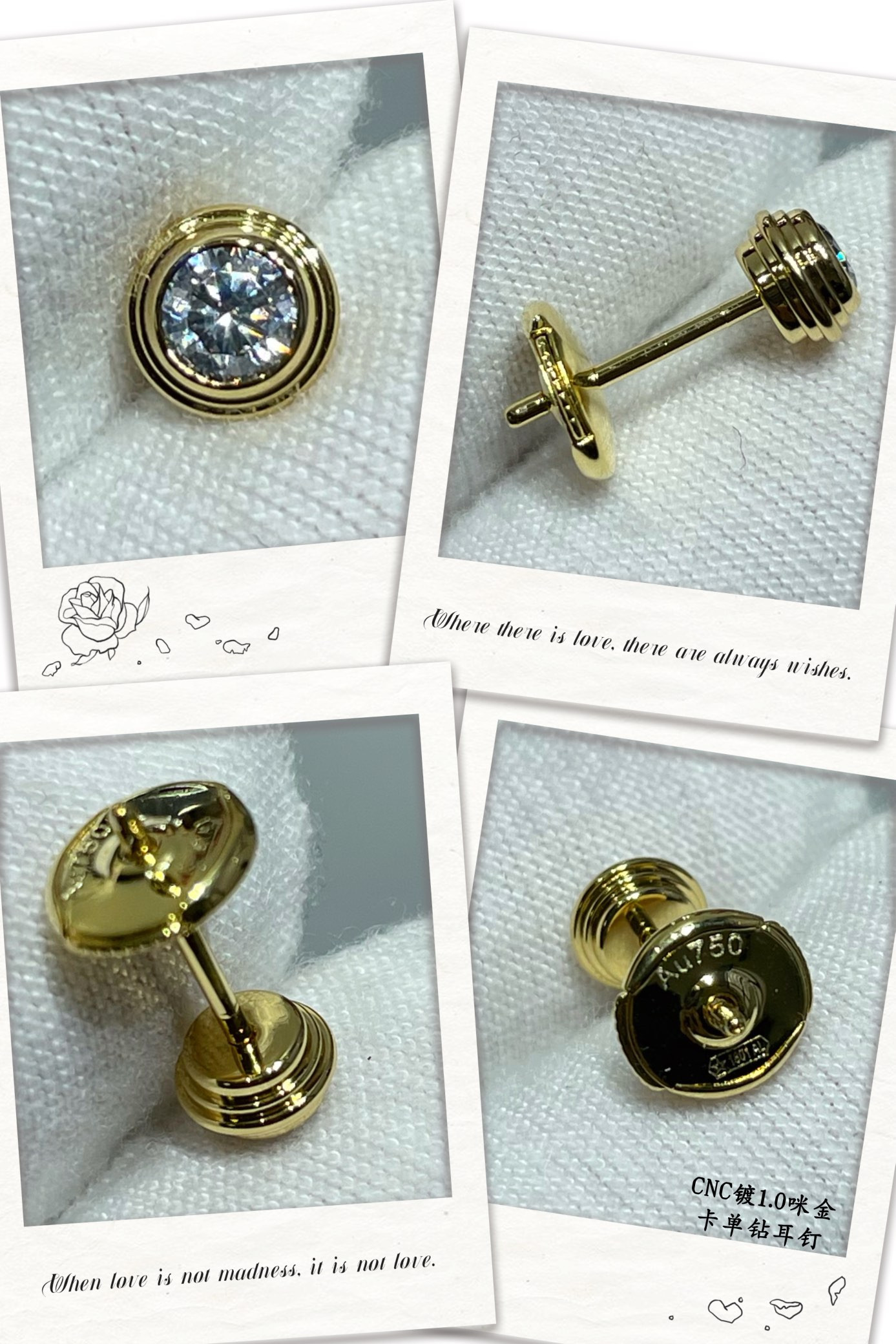 Ca*t*er Single diamond stud Earrings