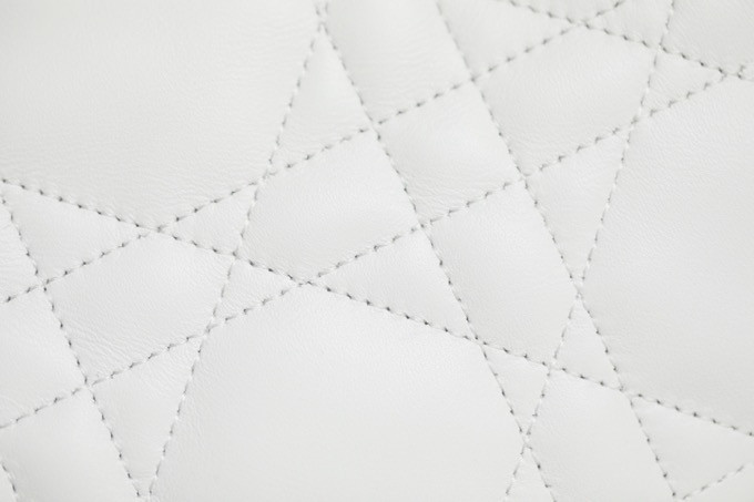 Lambskin Cannage Small D*0r Vibe Hobo Bag White