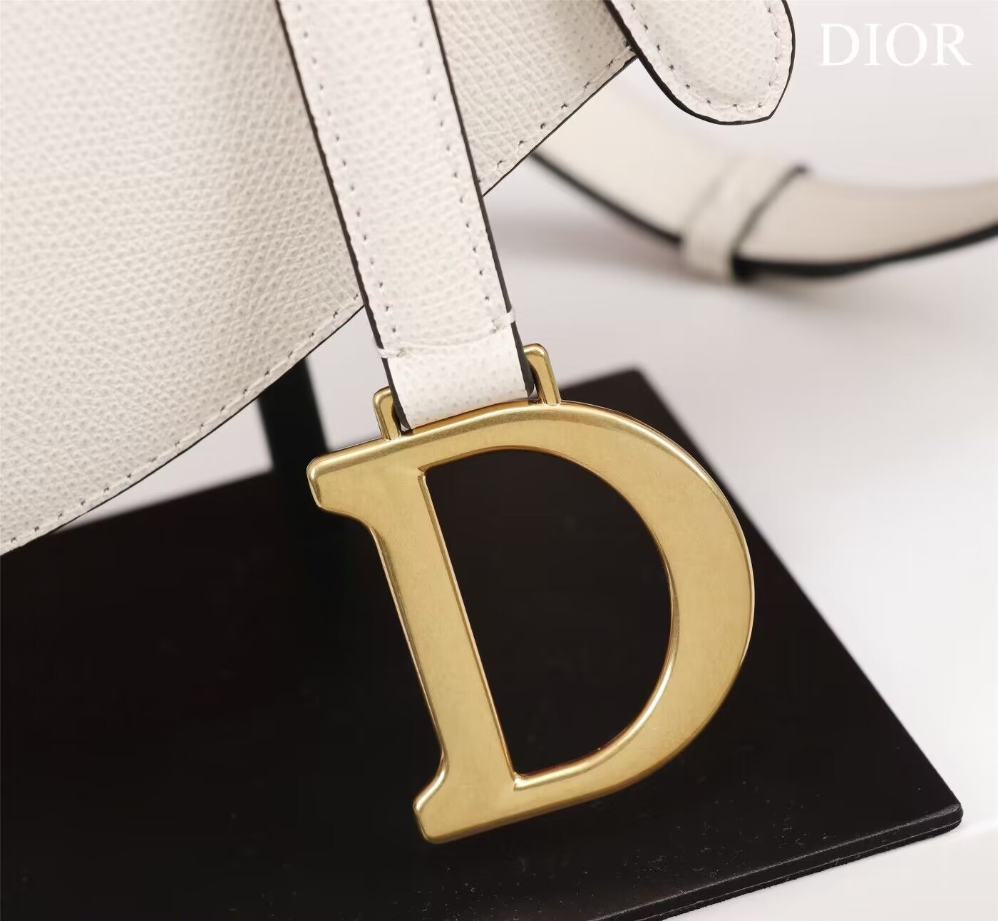 D*0r MINI SADDLE BAG WITH STRAP Grained Calfskin 19 x 16 x 5 cm