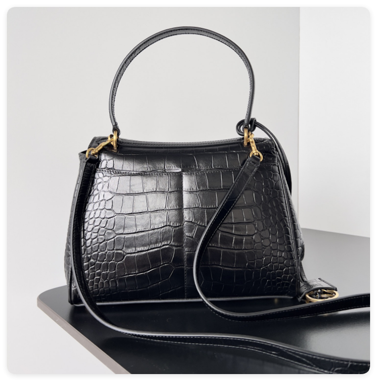 Ba*len*cia*ga Rodeo Mediun Croc-Embossed Top-Handle Bag 35x23.3x10.9cm