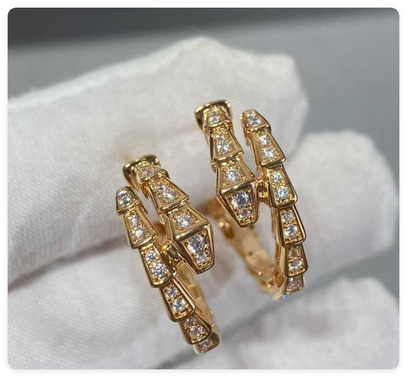 B*l*ai Full-diamond snake Earrings