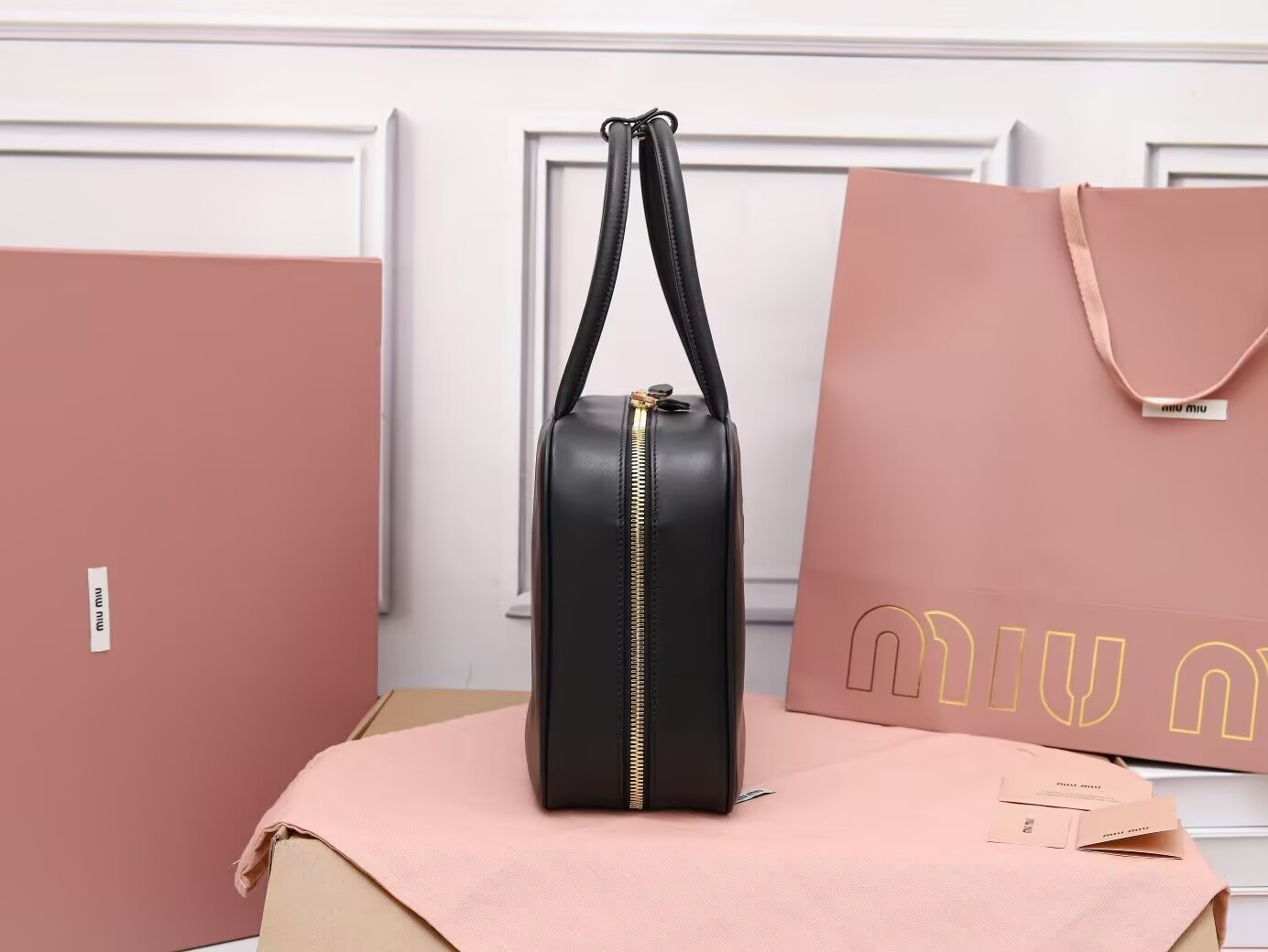 Miu Miu Leather Beau Bag 34x23x12cm