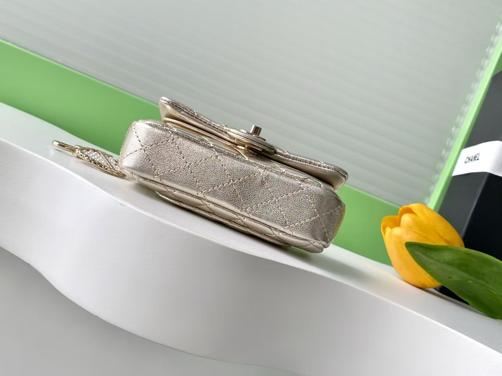 Ch*el Classic Mini Bag with Hook 8x12.5x5cm