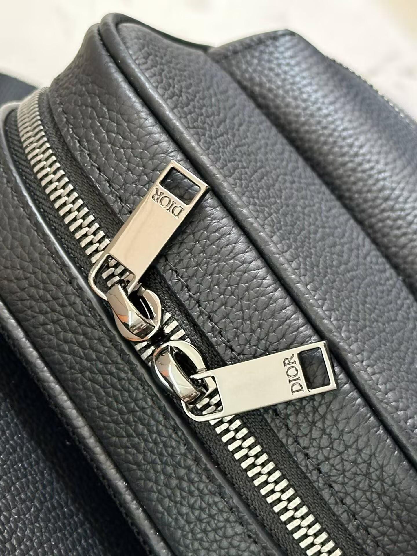 D*0r Rider 2.0 Sling Bag Black D*0r Oblique Jacquard and Black Grained Calfskin 17x26x8cm