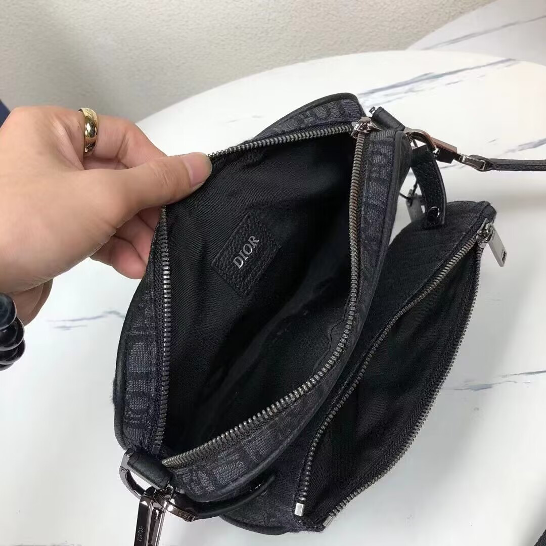 D*0r Saddle Triple Pouch Black D*0r Oblique Jacquard 18x25x5CM