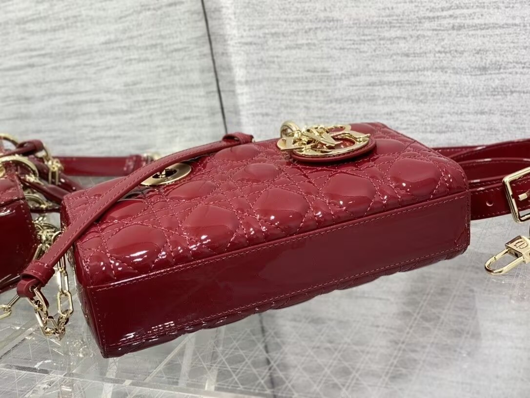 D*0r SMALL LADY D-JOY BAG RED 22x6x12cm