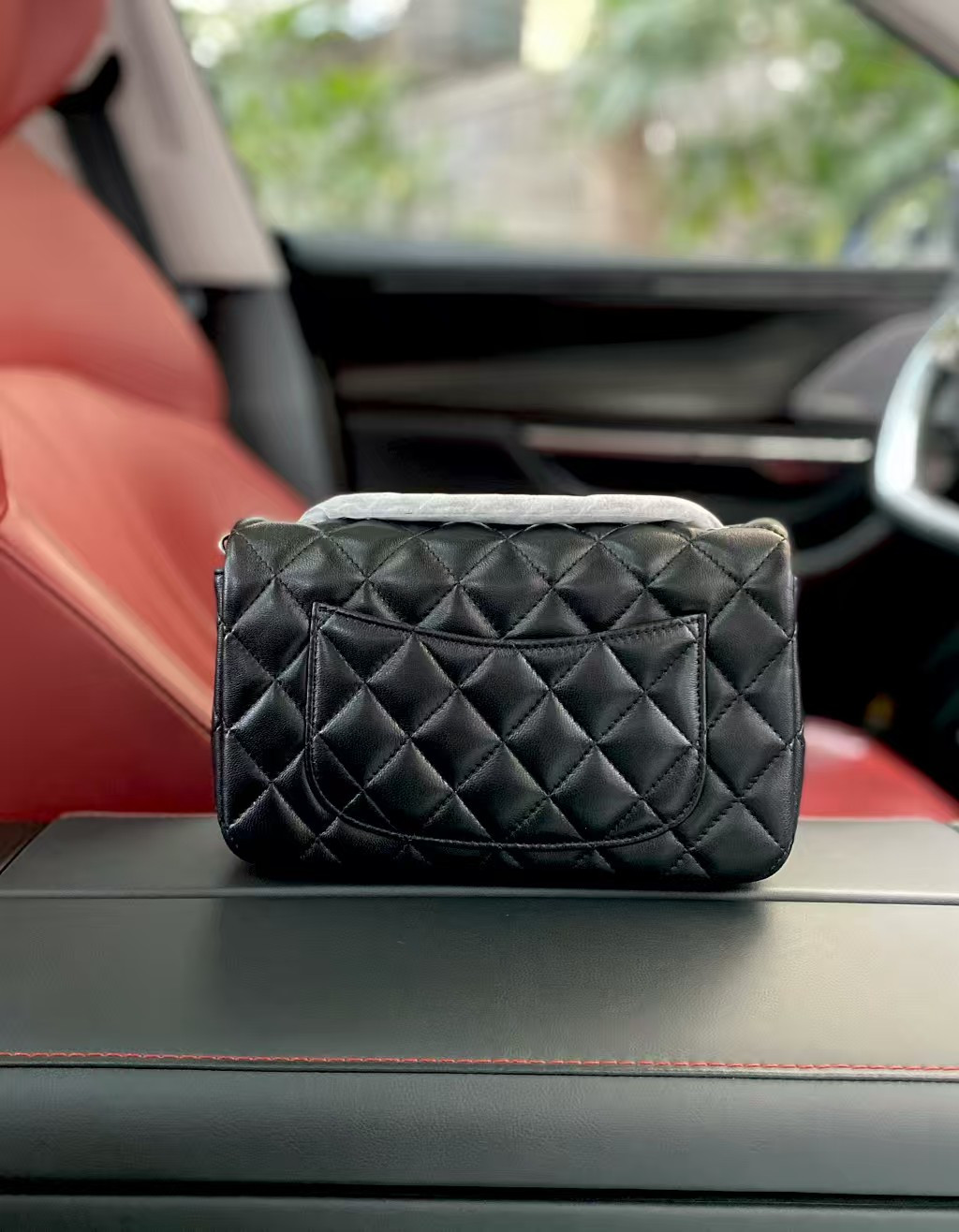 Ch*el Mini Flap Bag Black 12x20x6cm