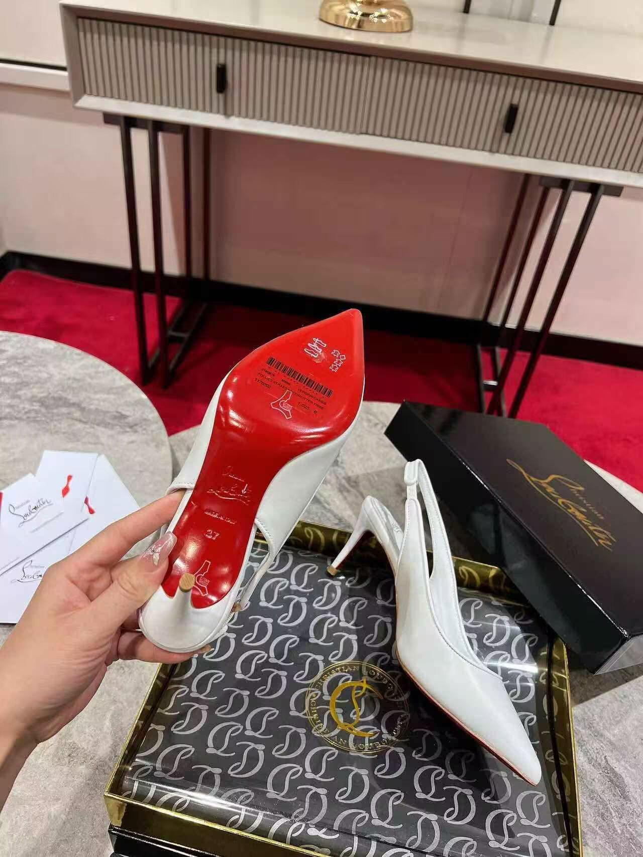 UA Ch**an Louboutin Sporty Kate Sling 65mm