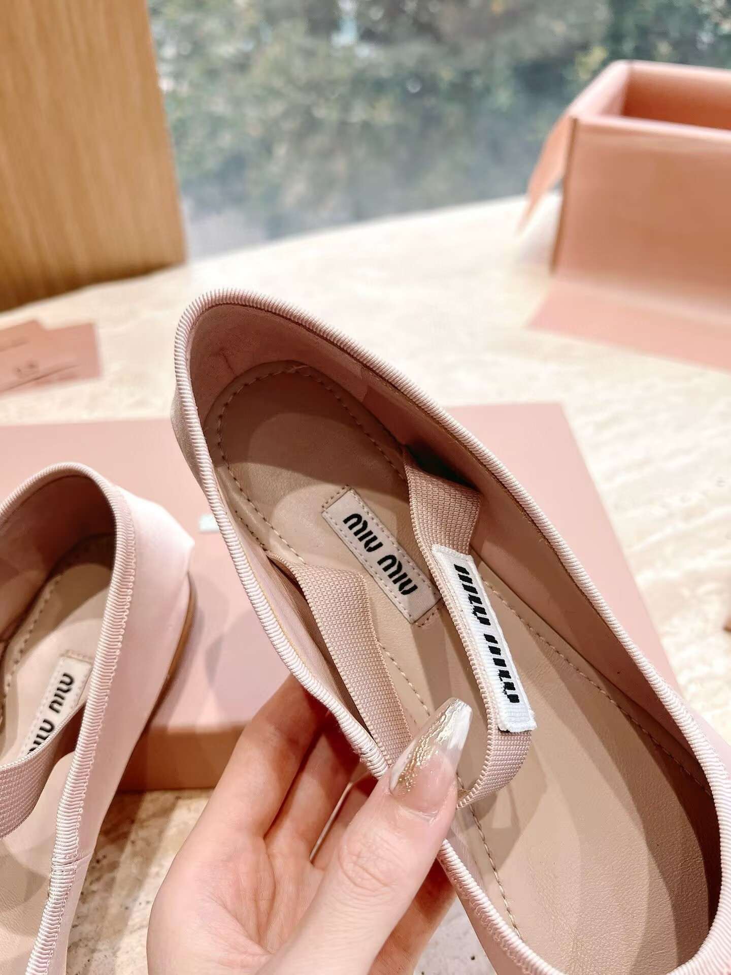 UA Miu Miu Satin Ballerinas