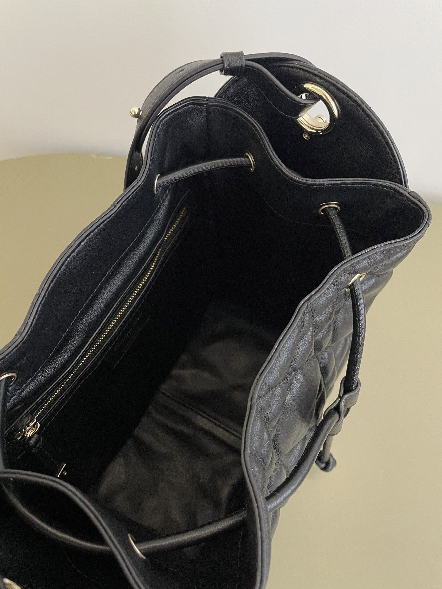 D*0r Medium D-Motion Bag Black Macrocannage Lambski 23x13x24cm