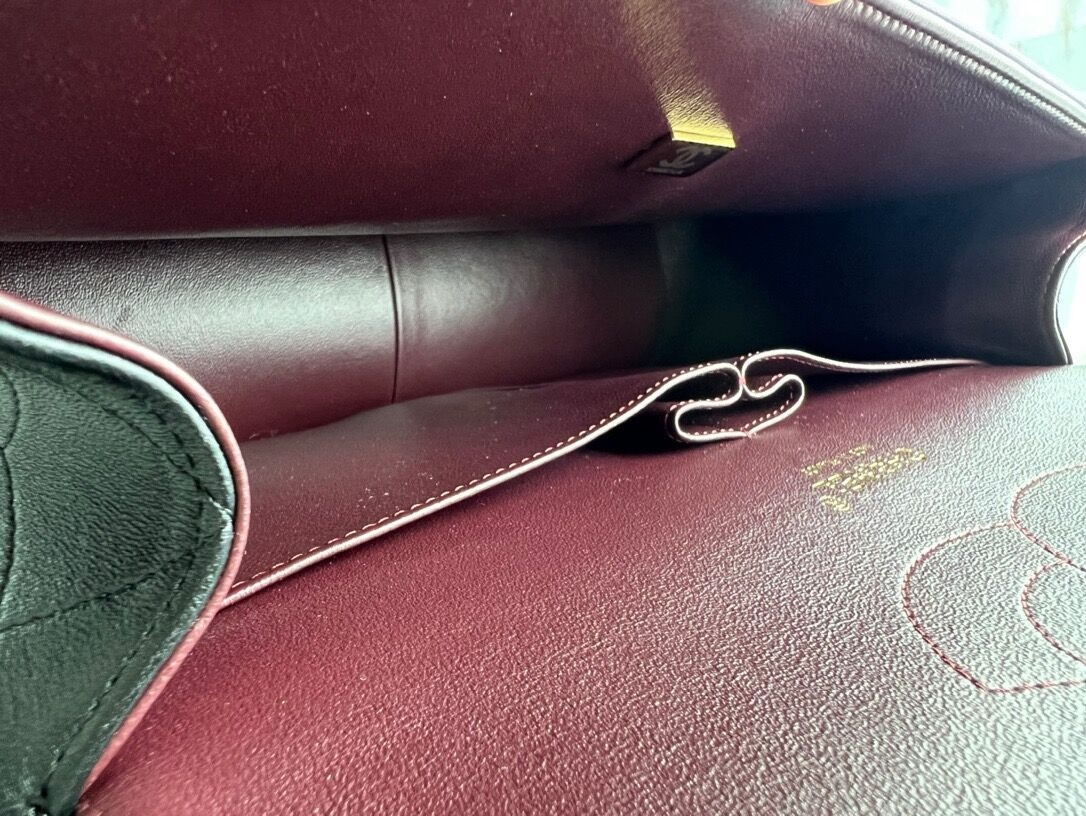 Ch*el Classic Flap Jumbo 30cm CF shiny black 7.6 × 11.7 × 3.9 in