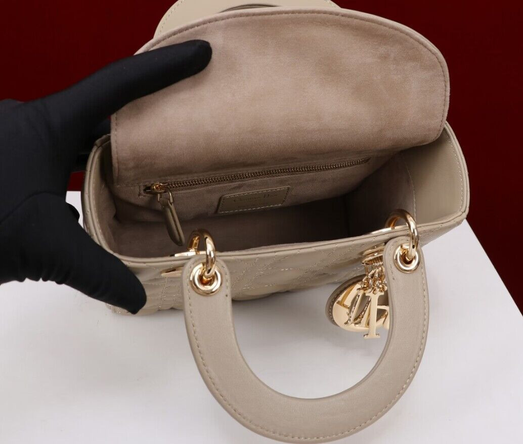 Small Lady D*0r My ABCD*0r Bag Sand Colored 20 x 17 x 8 cm