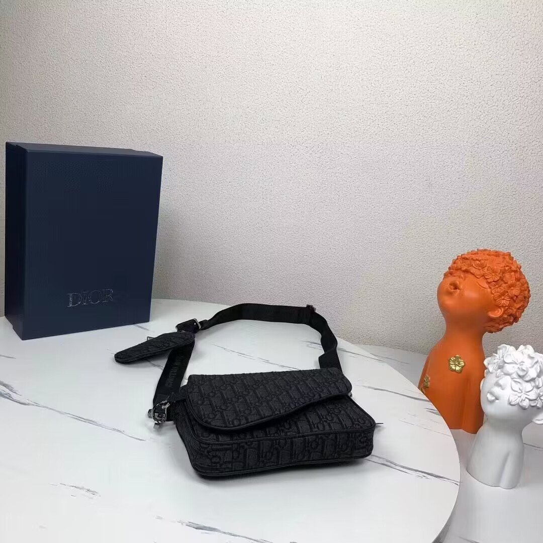 D*0r Saddle Triple Pouch Black D*0r Oblique Jacquard 18x25x5CM