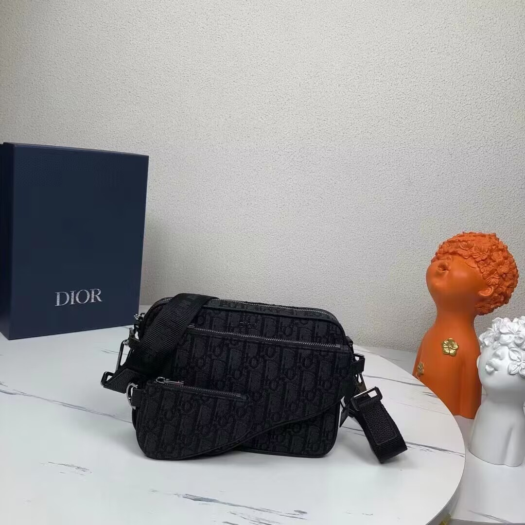 D*0r Saddle Triple Pouch Black D*0r Oblique Jacquard 18x25x5CM