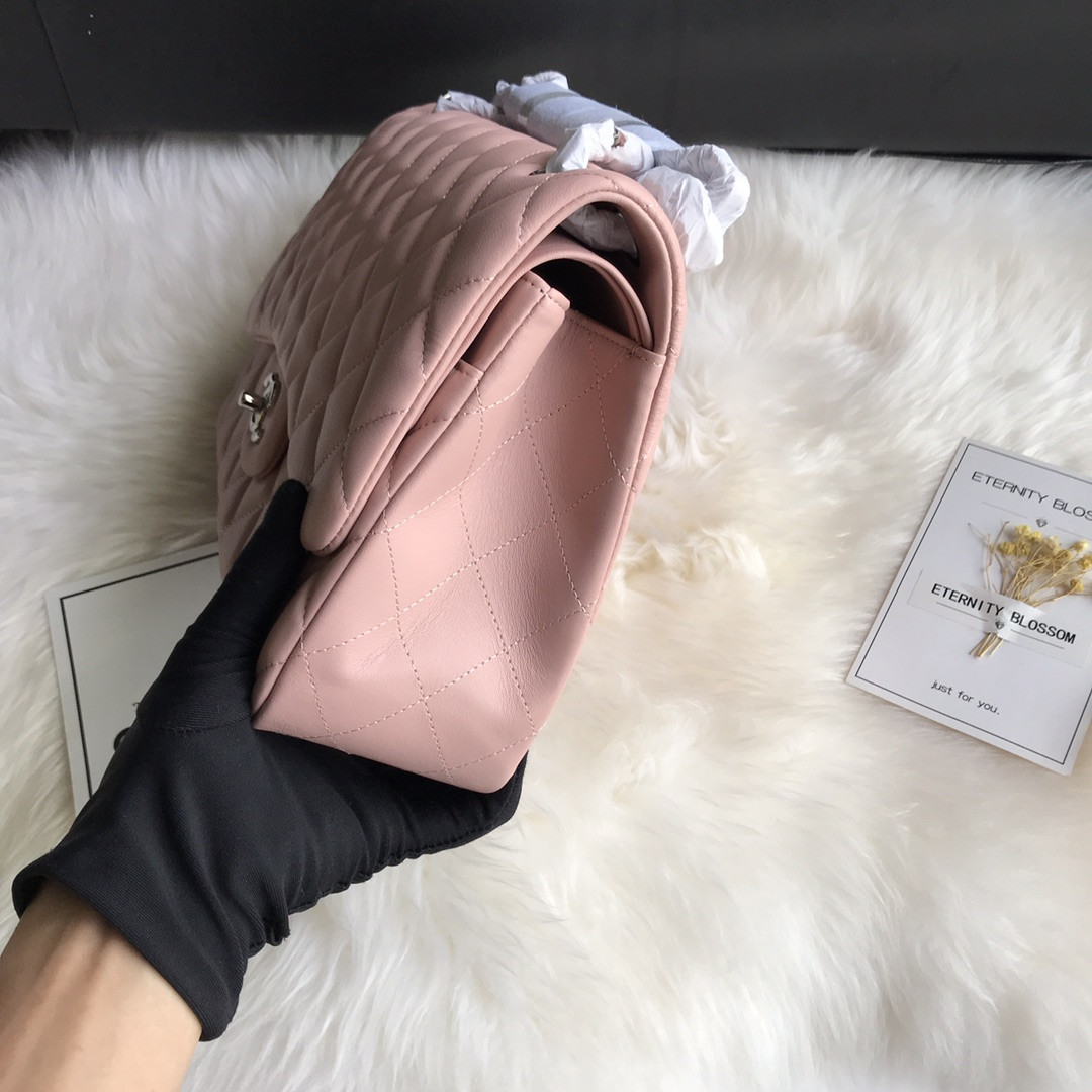 Ch*el CLASSIC FLAP JUMBO 30CM CF PINK SILVER 7.6 × 11.7 × 3.9 in