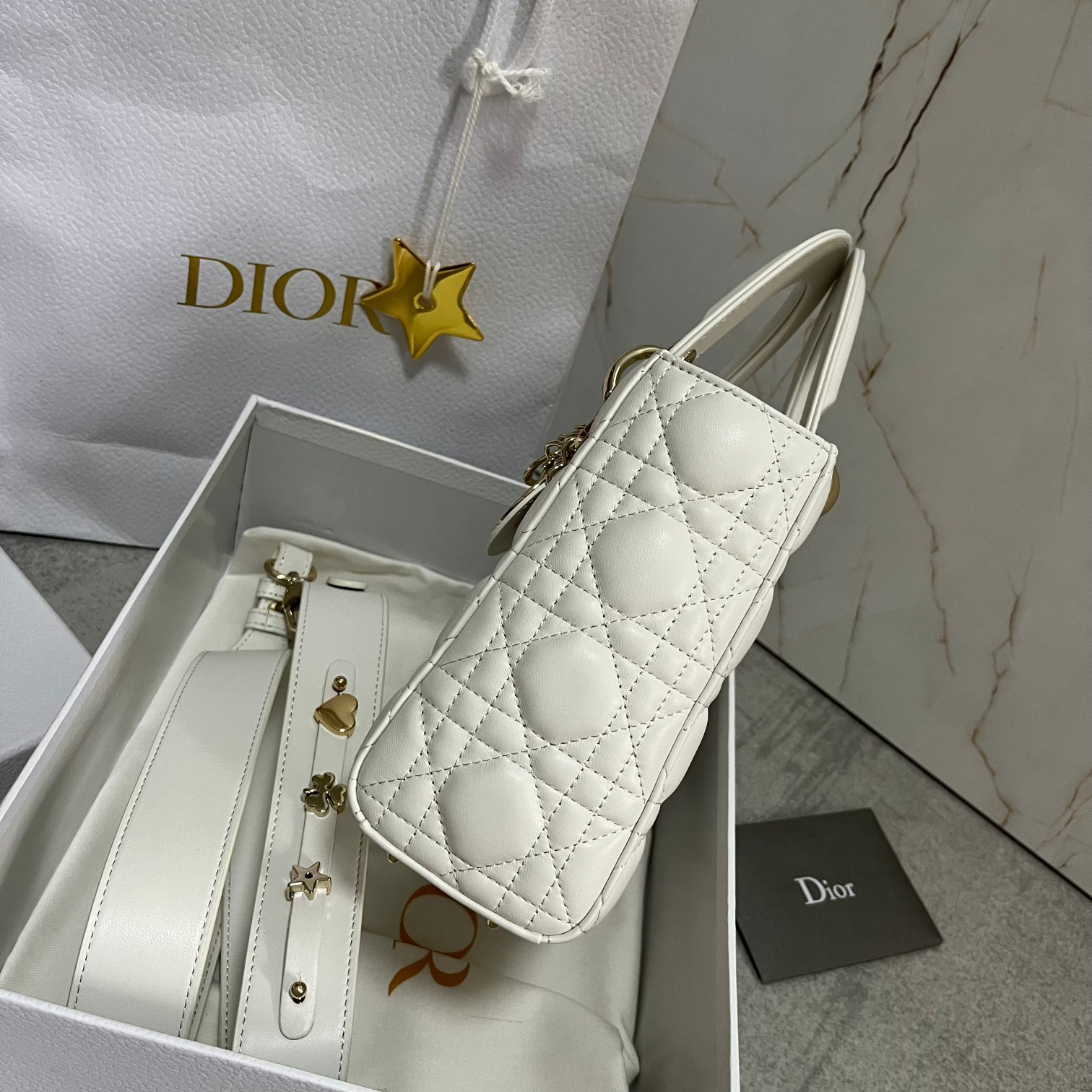 Small Lady D*0r My ABCD*0r Bag White 8 x 6.5 x 3 inches