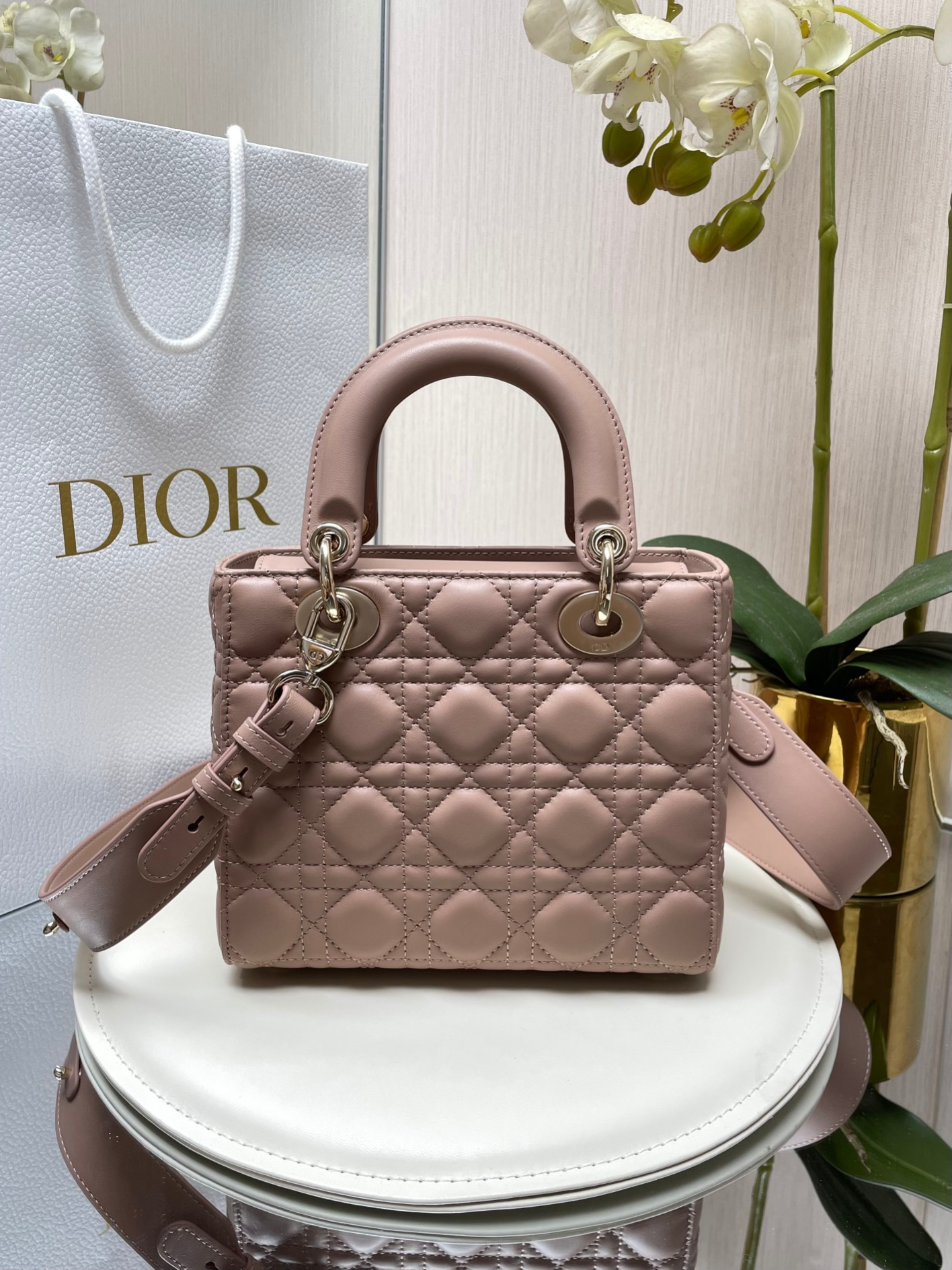 Small Lady D*0r My ABCD*0r Bag Blush 8 x 6.5 x 3 inches